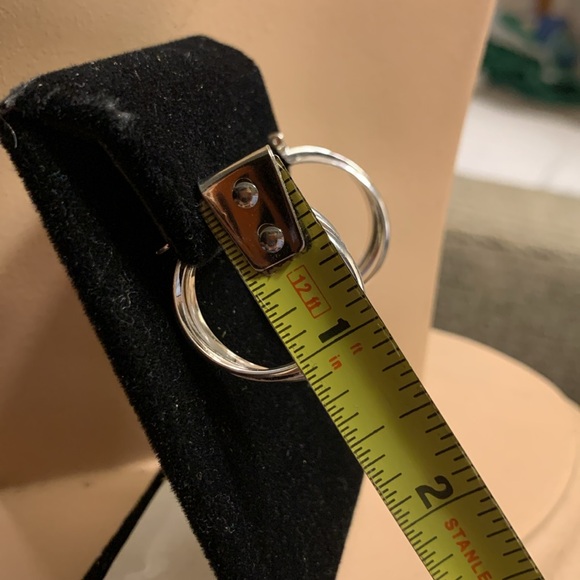 ABSTRACT MULTIDIMENSIONAL STERLING SILVER 925 TRIPLE INTERTWINED HOOPS. - Picture 10 of 14